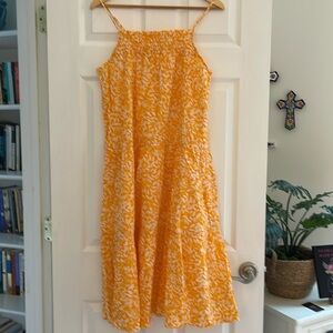 J.Crew Factory Yellow and White Floral Strappy Coverup/Sundress Size Small